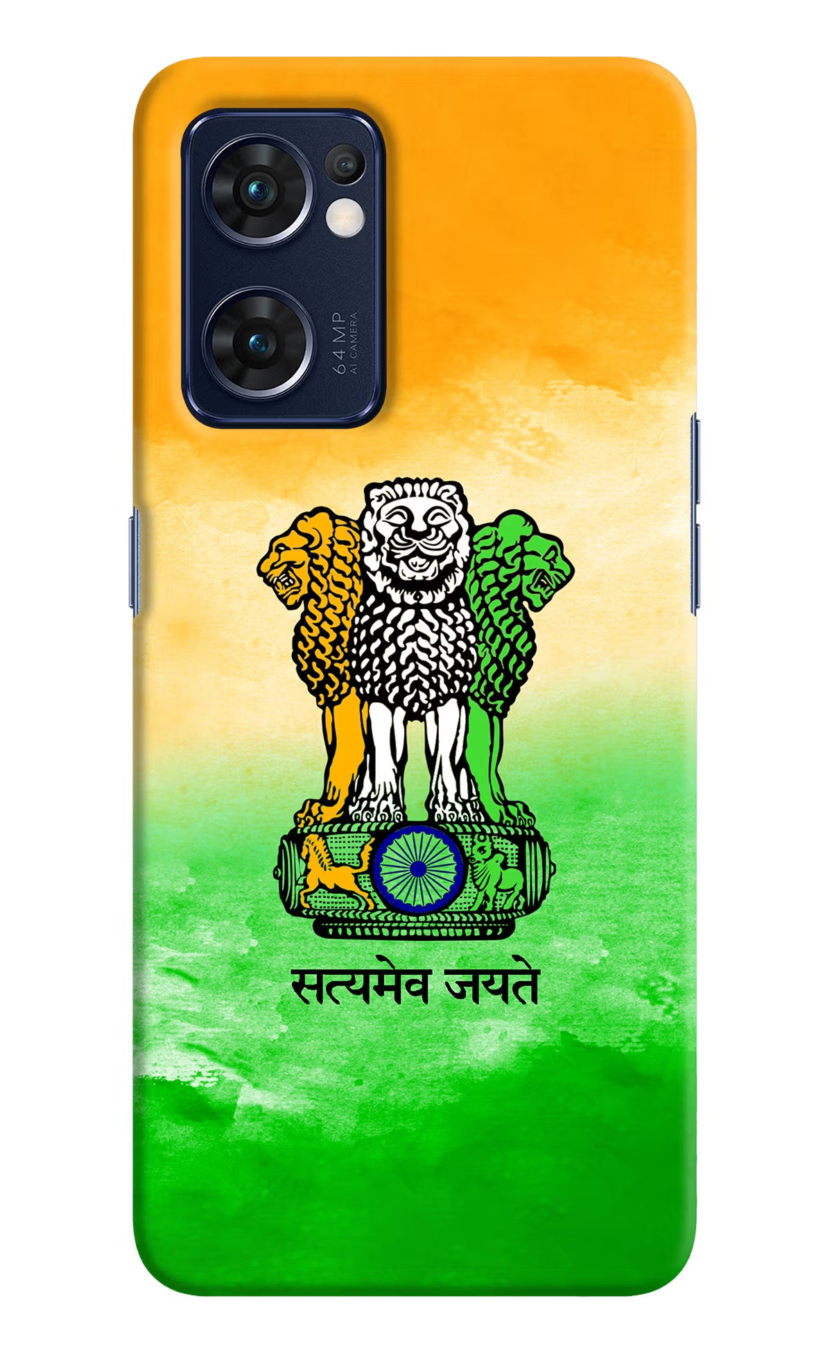 Satyamev Jayate Flag Oppo Reno7 5G Hard Case Back Cover by Casekaro