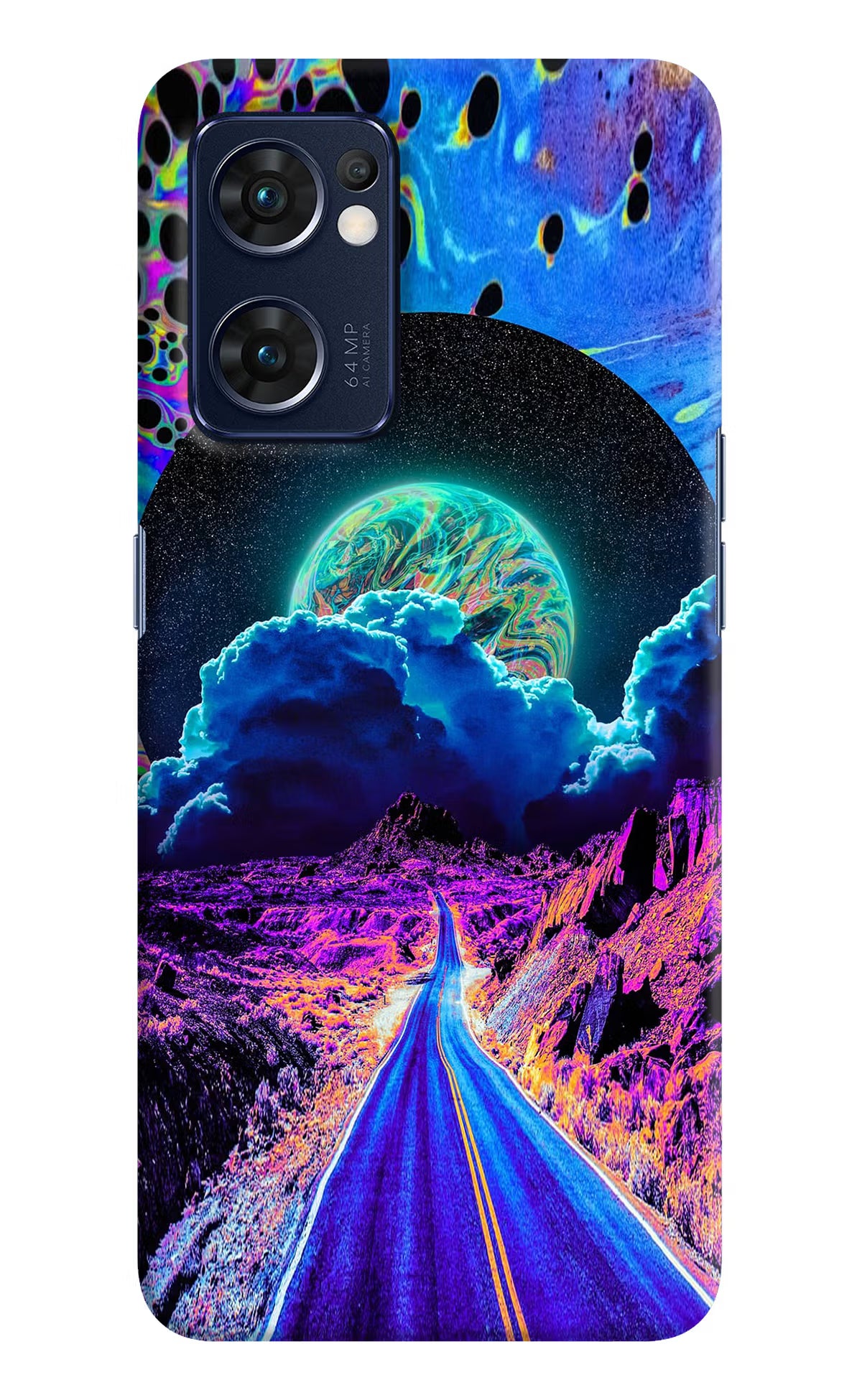 Psychedelic Painting Oppo Reno7 5G Hard Case Back Cover by Casekaro