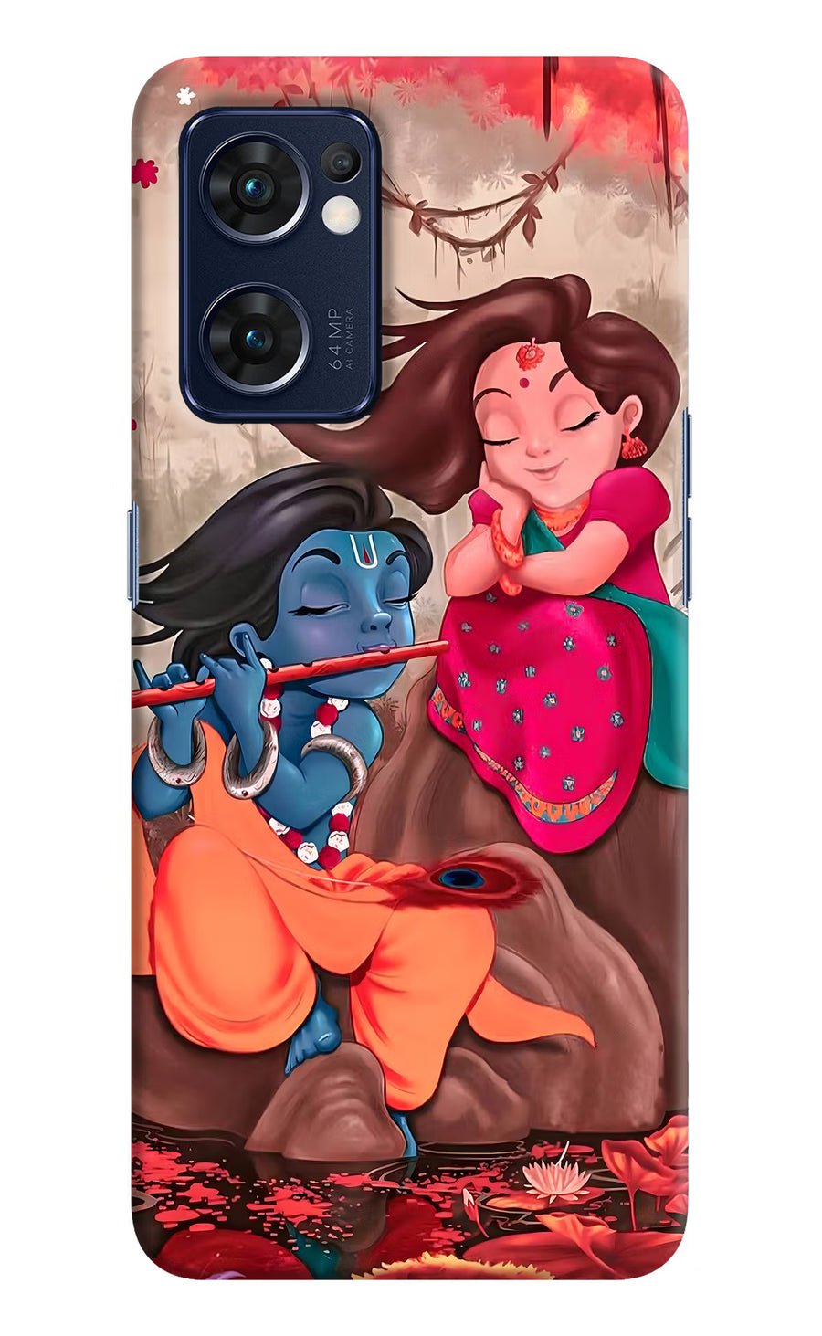 Radhe Krishna Oppo Reno7 5G Back Cover, Hard case