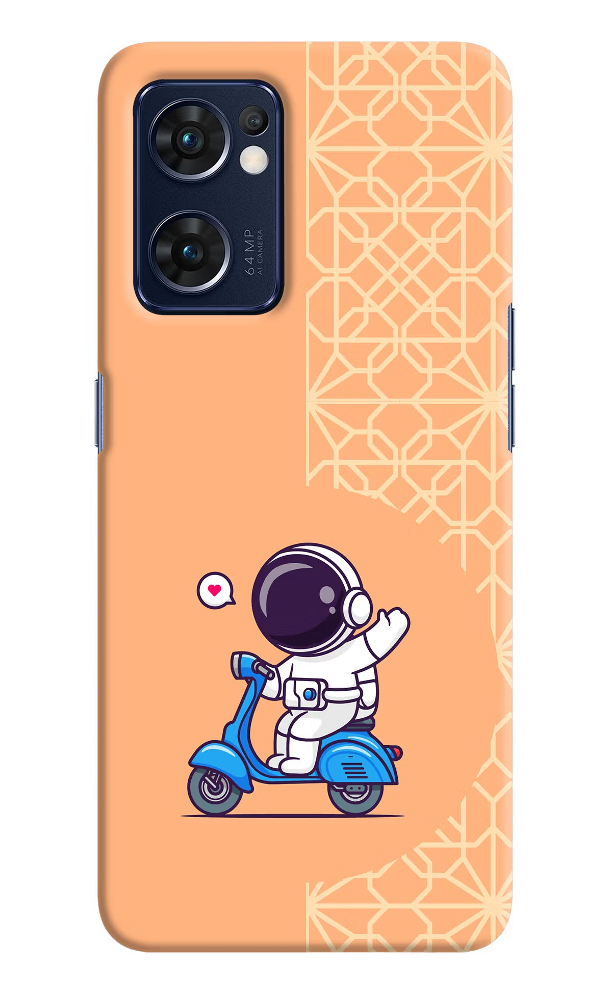 Cute Astronaut Riding Oppo Reno7 5G Hard Case Back Cover by Casekaro