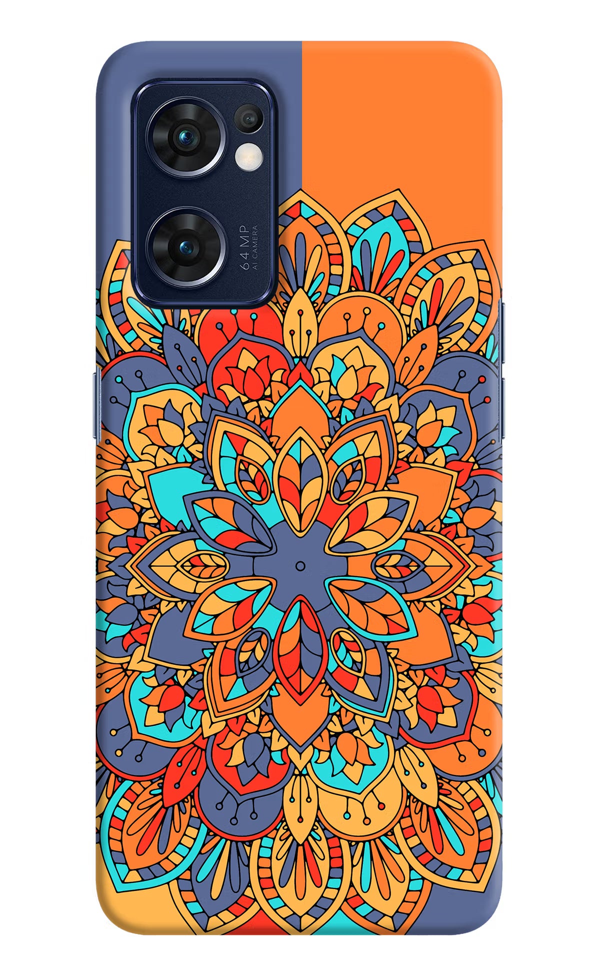 Color Mandala Oppo Reno7 5G Hard Case Back Cover by Casekaro