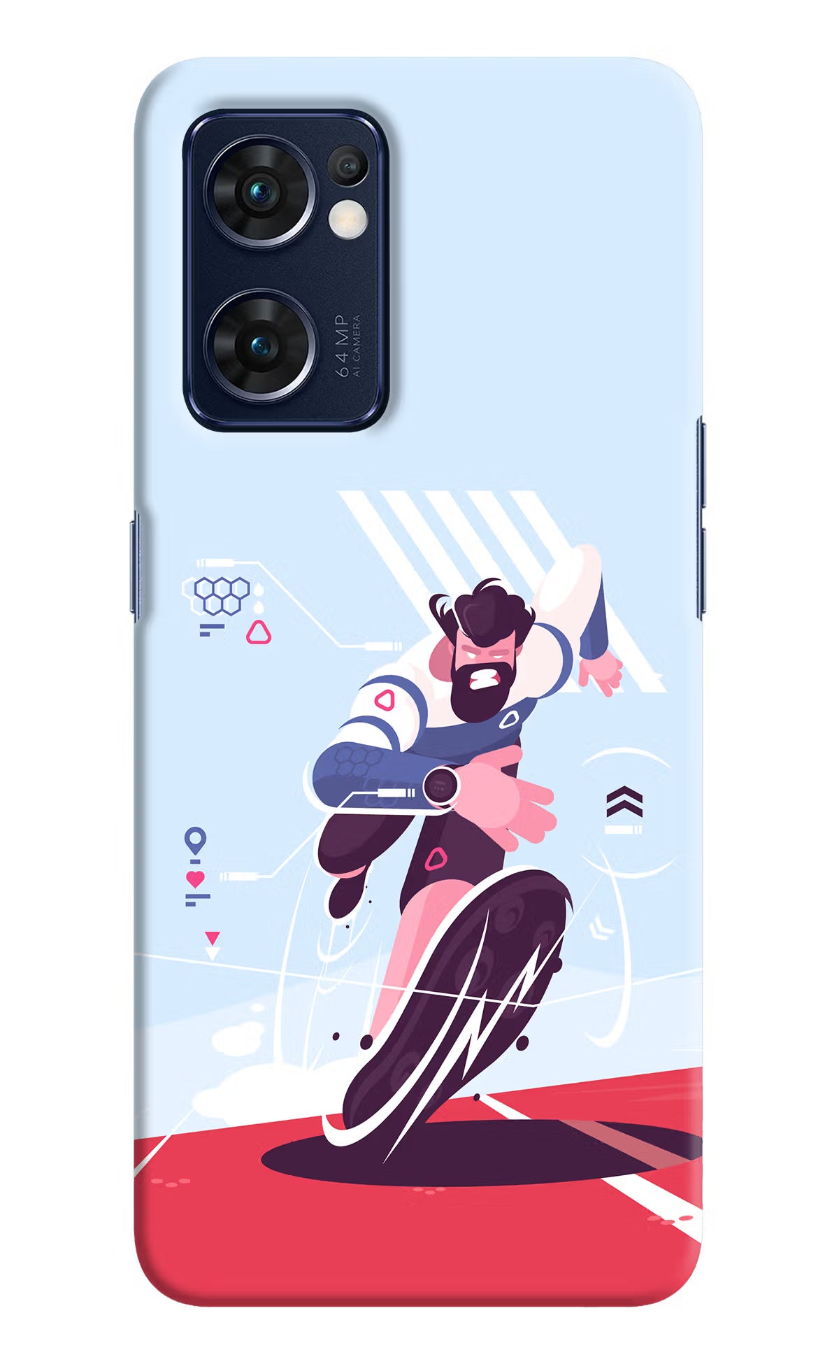 Run Pro Oppo Reno7 5G Hard Case Back Cover by Casekaro