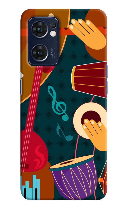 Music Instrument Oppo Reno7 5G Hard Case Back Cover by Casekaro
