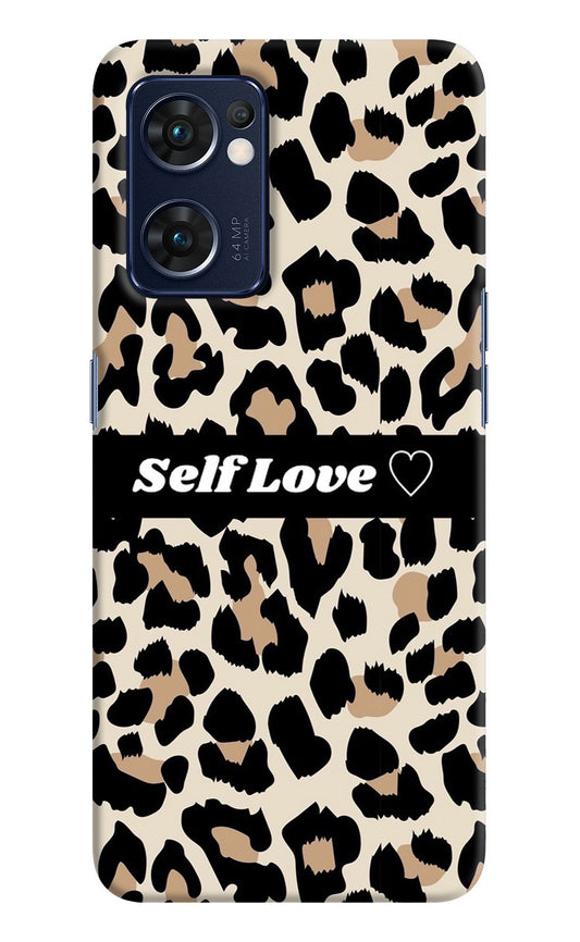 Leopard Print Self Love Oppo Reno7 5G Back Cover