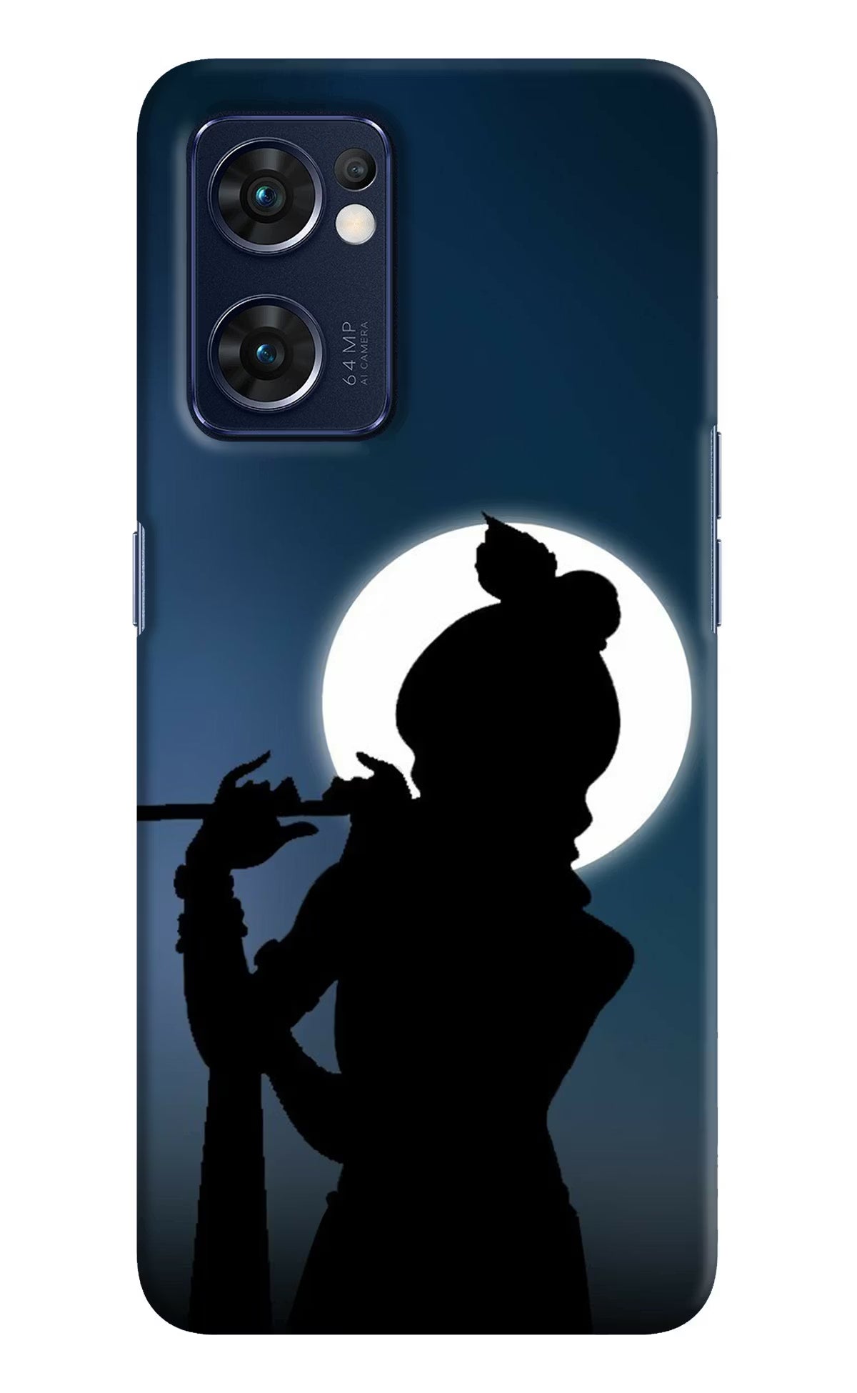 Shri Krishna Silhouette Oppo Reno7 5G Hard Case Back Cover by Casekaro