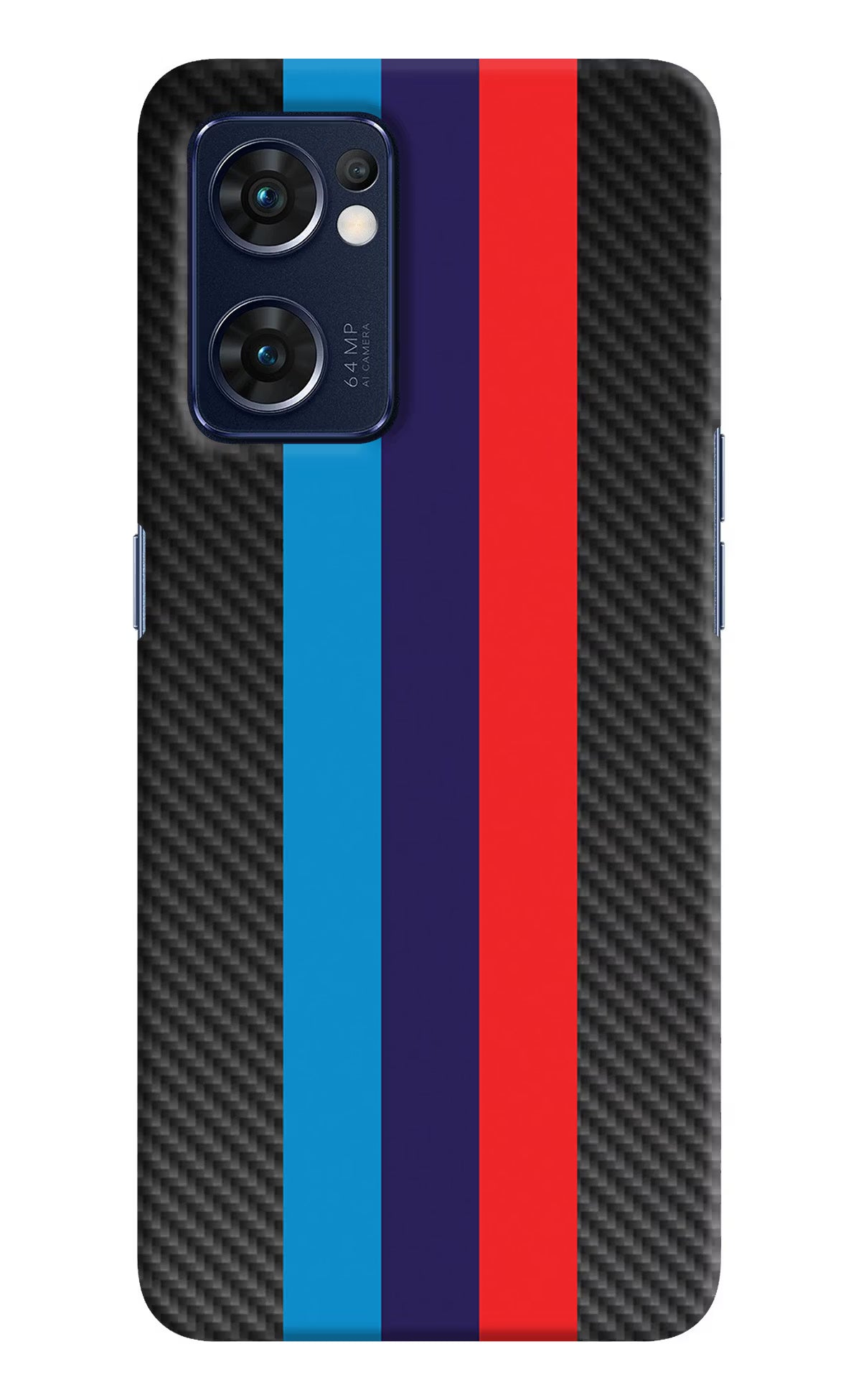 BMW Stripes Pattern Oppo Reno7 5G Hard Case Back Cover by Casekaro