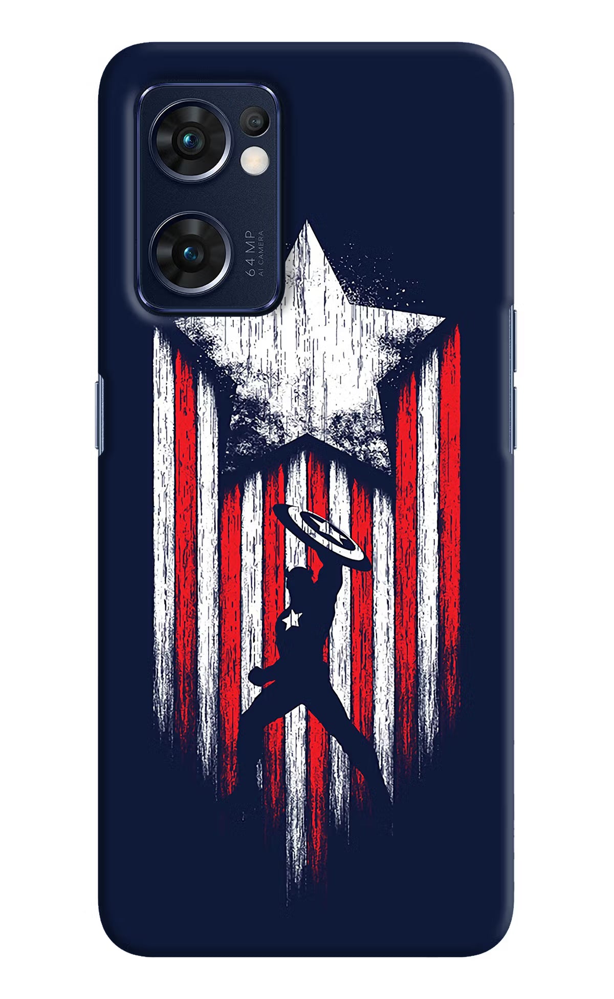 Captain America Marvel Art Oppo Reno7 5G Hard Case Back Cover by Casekaro