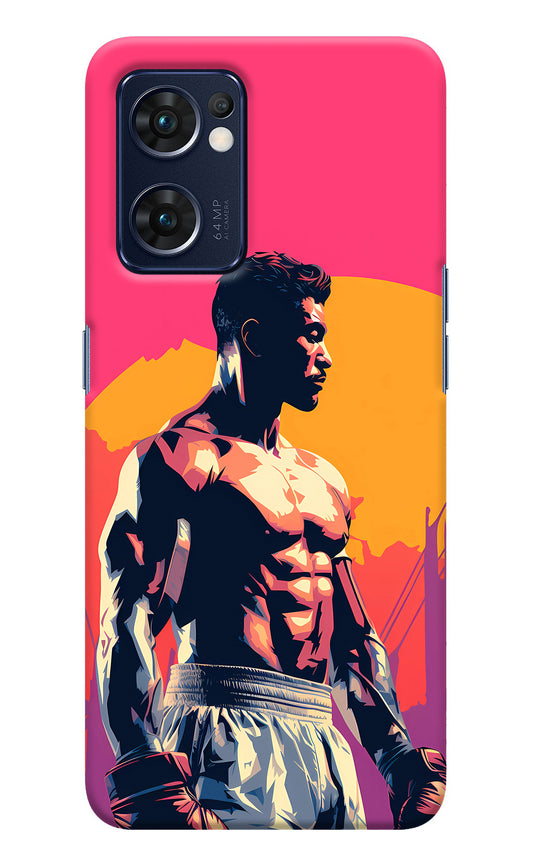 Sunset Warrior (AI Generated) Oppo Reno7 5G Back Cover