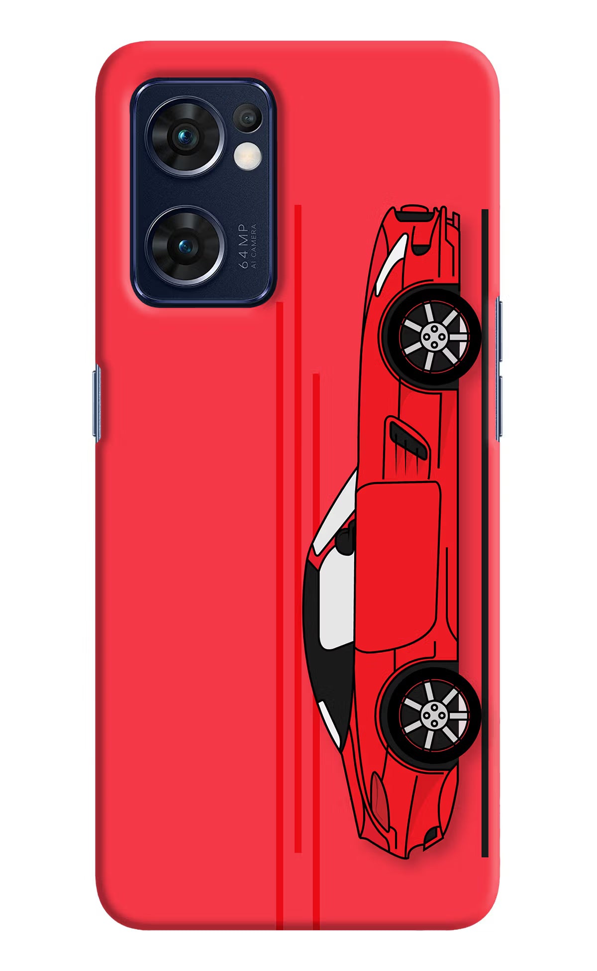 Red Velocity Oppo Reno7 5G Hard Case Back Cover by Casekaro