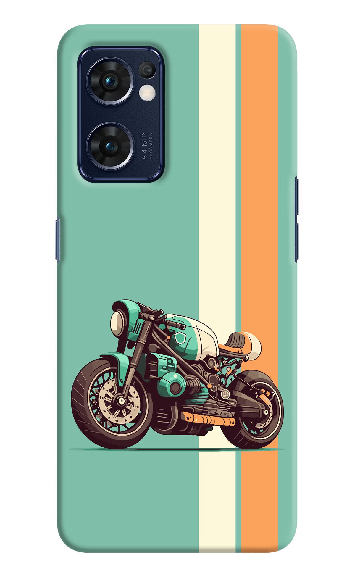 Striped Moto Drift Oppo Reno7 5G Hard Case Back Cover by Casekaro