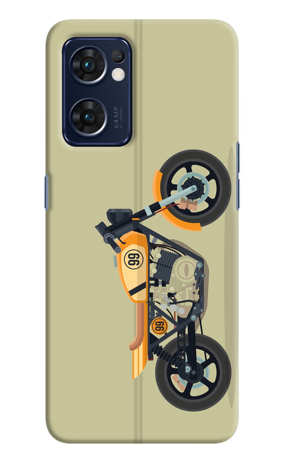 Vertical Speedster Oppo Reno7 5G Hard Case Back Cover by Casekaro