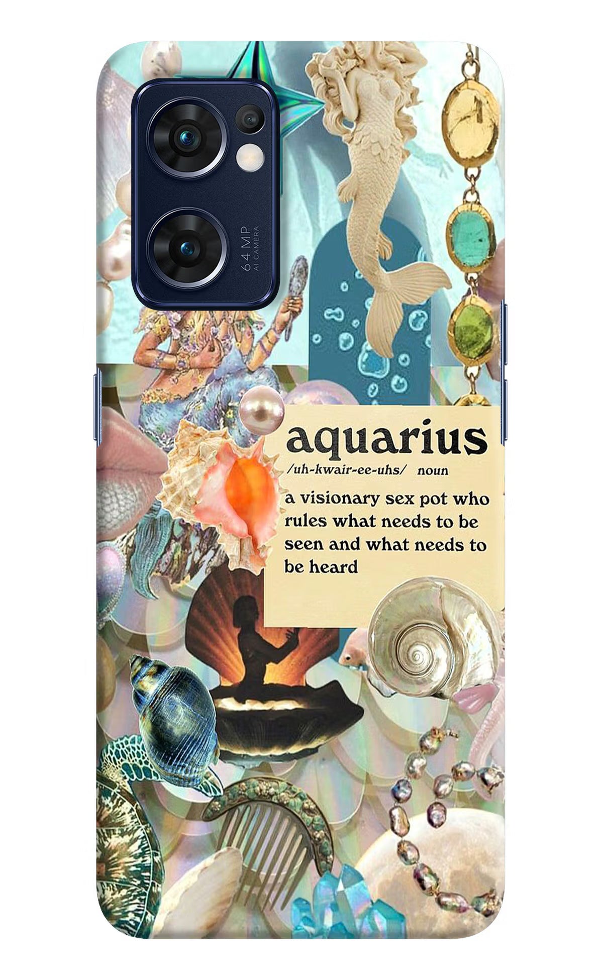Aquarius Zodiac Oppo Reno7 5G Hard Case Back Cover by Casekaro
