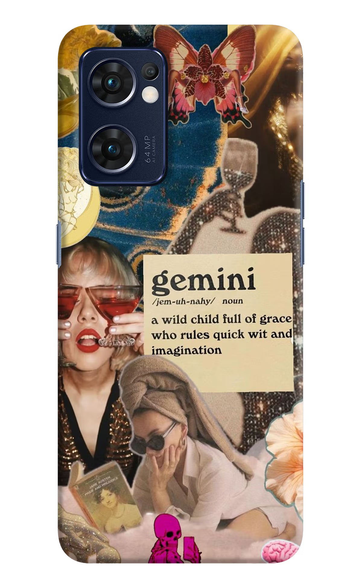 Gemini Zodiac Oppo Reno7 5G Hard Case Back Cover by Casekaro