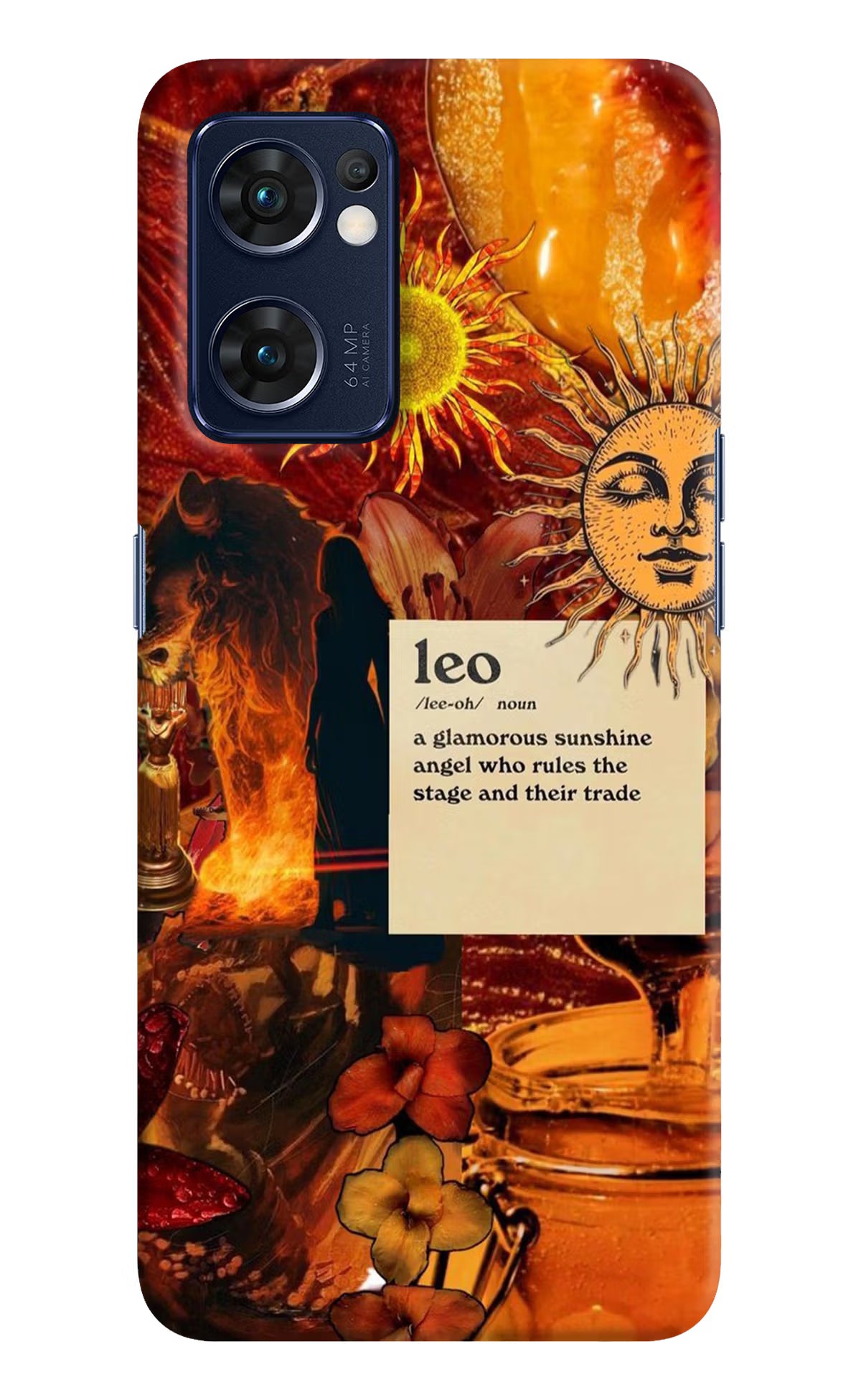 Leo Zodiac Oppo Reno7 5G Hard Case Back Cover by Casekaro