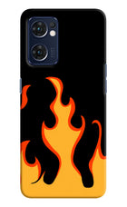 Fired Up – Black Oppo Reno7 5G Hard Case Back Cover by Casekaro