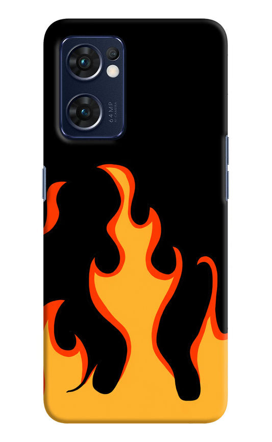Fired Up – Black Oppo Reno7 5G Hard Case Back Cover by Casekaro