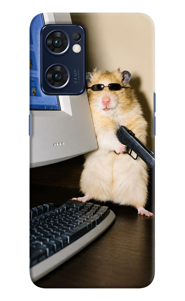 Hacker Hamster Oppo Reno7 5G Hard Case Back Cover by Casekaro