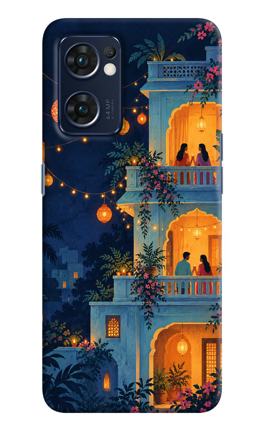Balcony Glow Oppo Reno7 5G Back Cover, Hard case