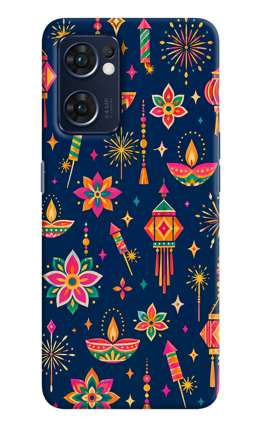 Festive Pop Oppo Reno7 5G Back Cover, Hard case