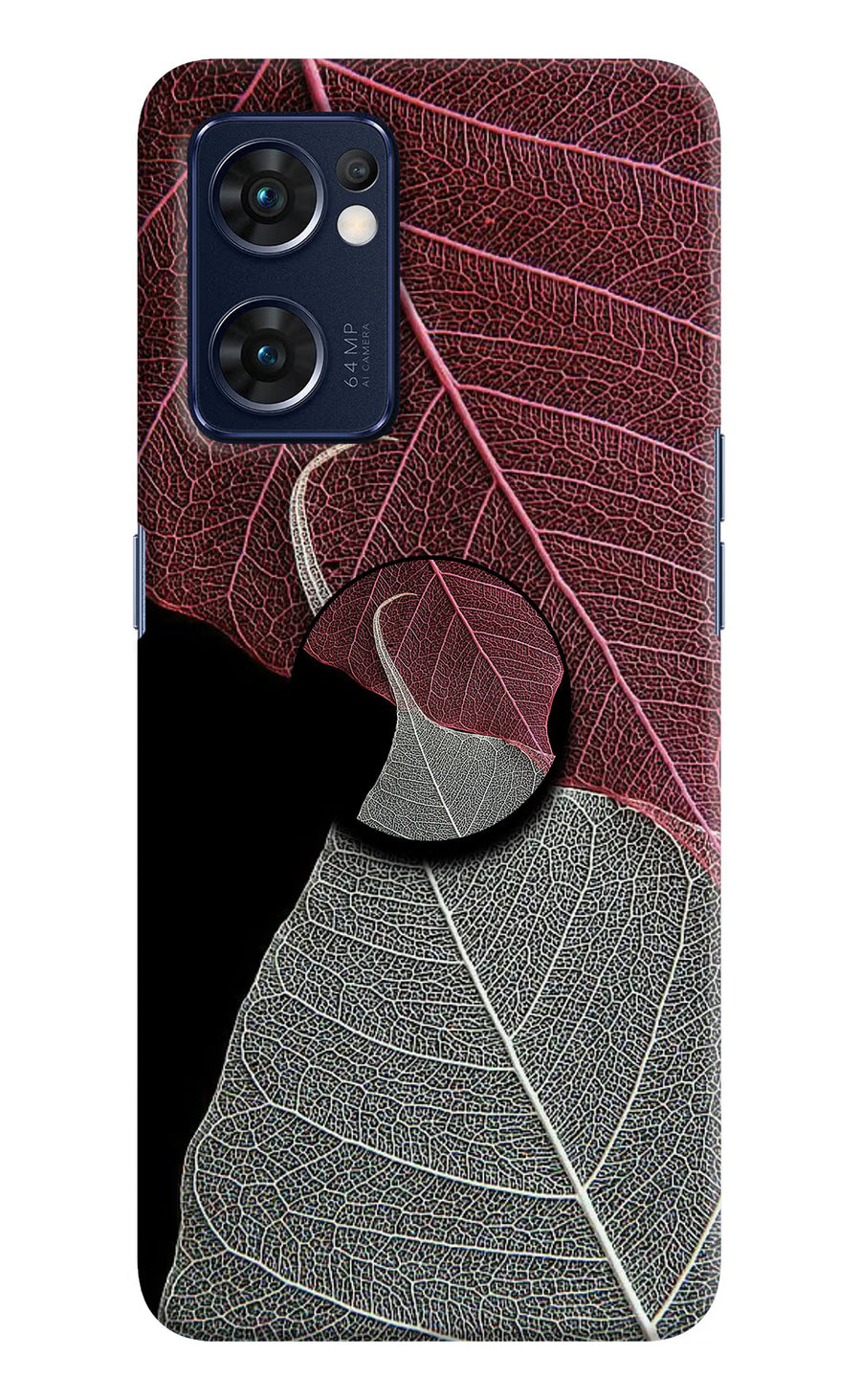 Leaf Pattern Oppo Reno7 5G Pop Case, Hard case