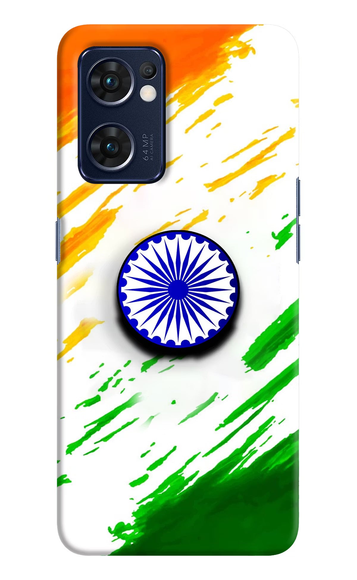 Indian Flag Ashoka Chakra Oppo Reno7 5G Pop Case by Casekaro