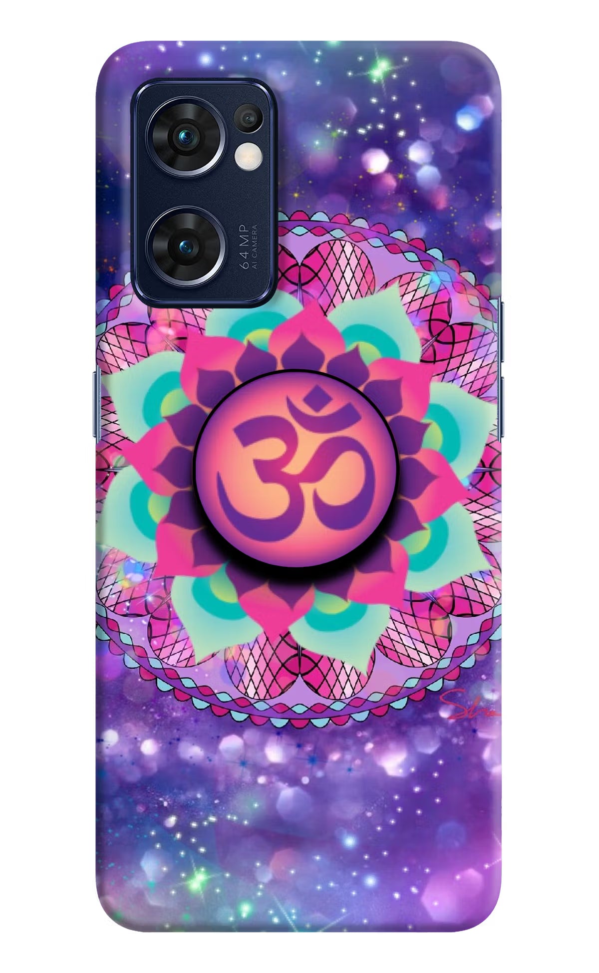 Om Purple Oppo Reno7 5G Pop Case by Casekaro