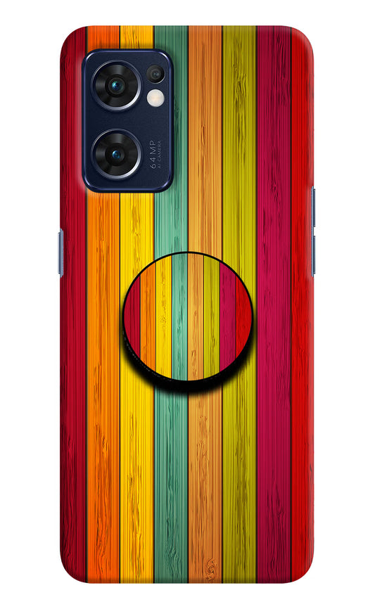 Multicolor Wooden Oppo Reno7 5G Pop Case by Casekaro