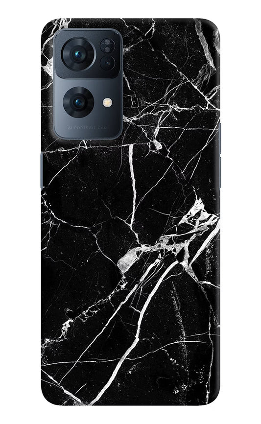 Black Marble Pattern Oppo Reno7 Pro 5G Hard Case Back Cover by Casekaro