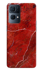 Red Marble Design Oppo Reno7 Pro 5G Hard Case Back Cover by Casekaro