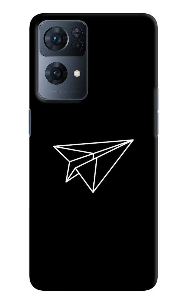 Paper Plane White Oppo Reno7 Pro 5G Hard Case Back Cover by Casekaro