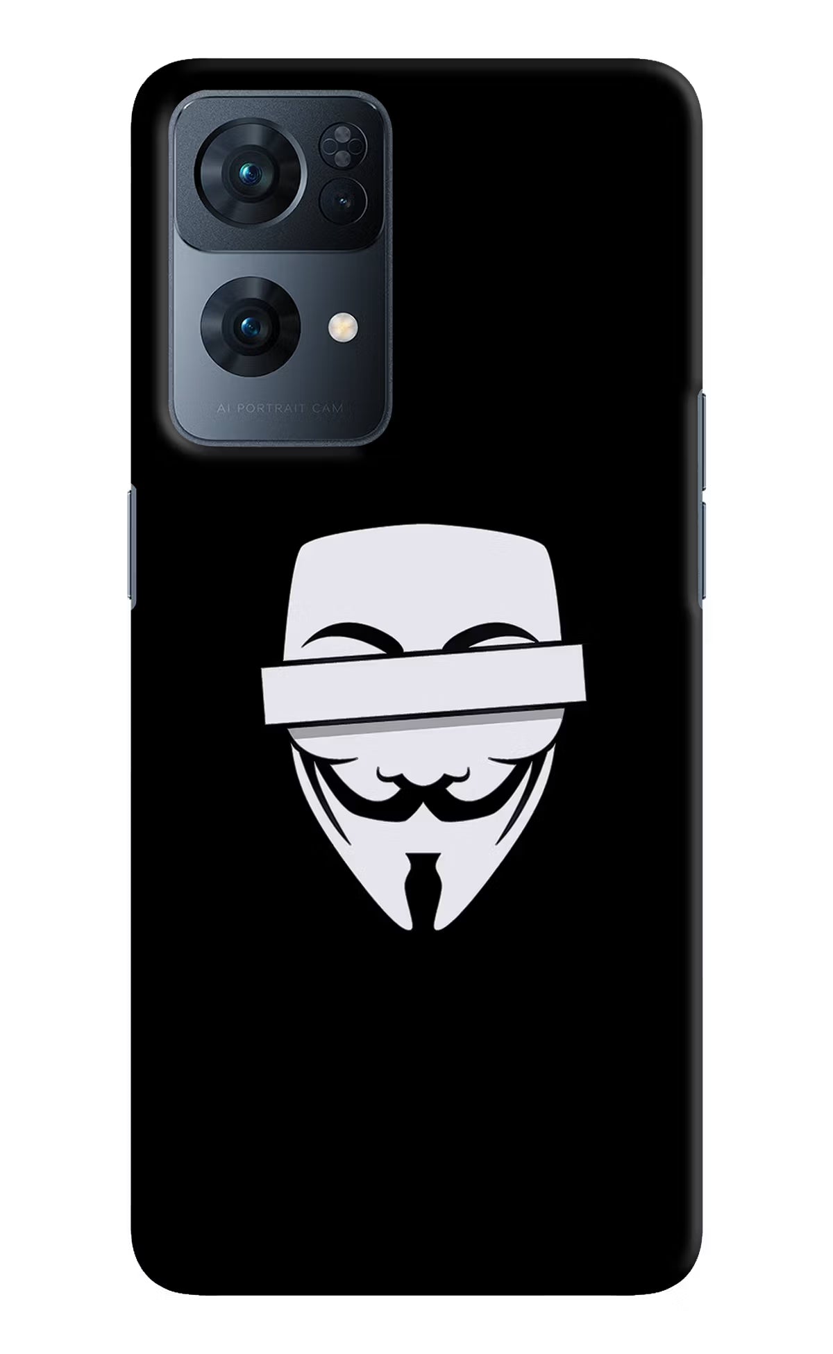 Anonymous Face Oppo Reno7 Pro 5G Hard Case Back Cover by Casekaro