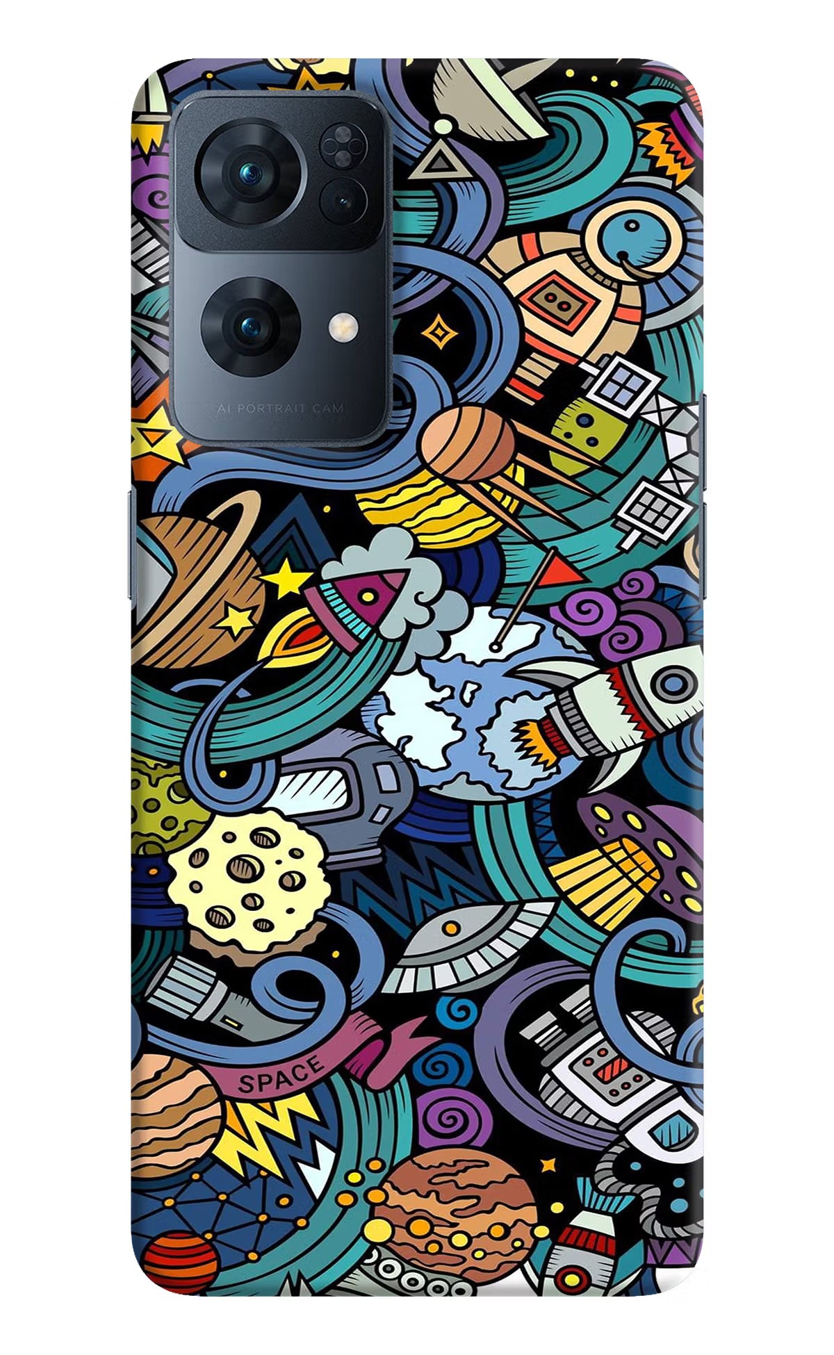Space Abstract Oppo Reno7 Pro 5G Hard Case Back Cover by Casekaro