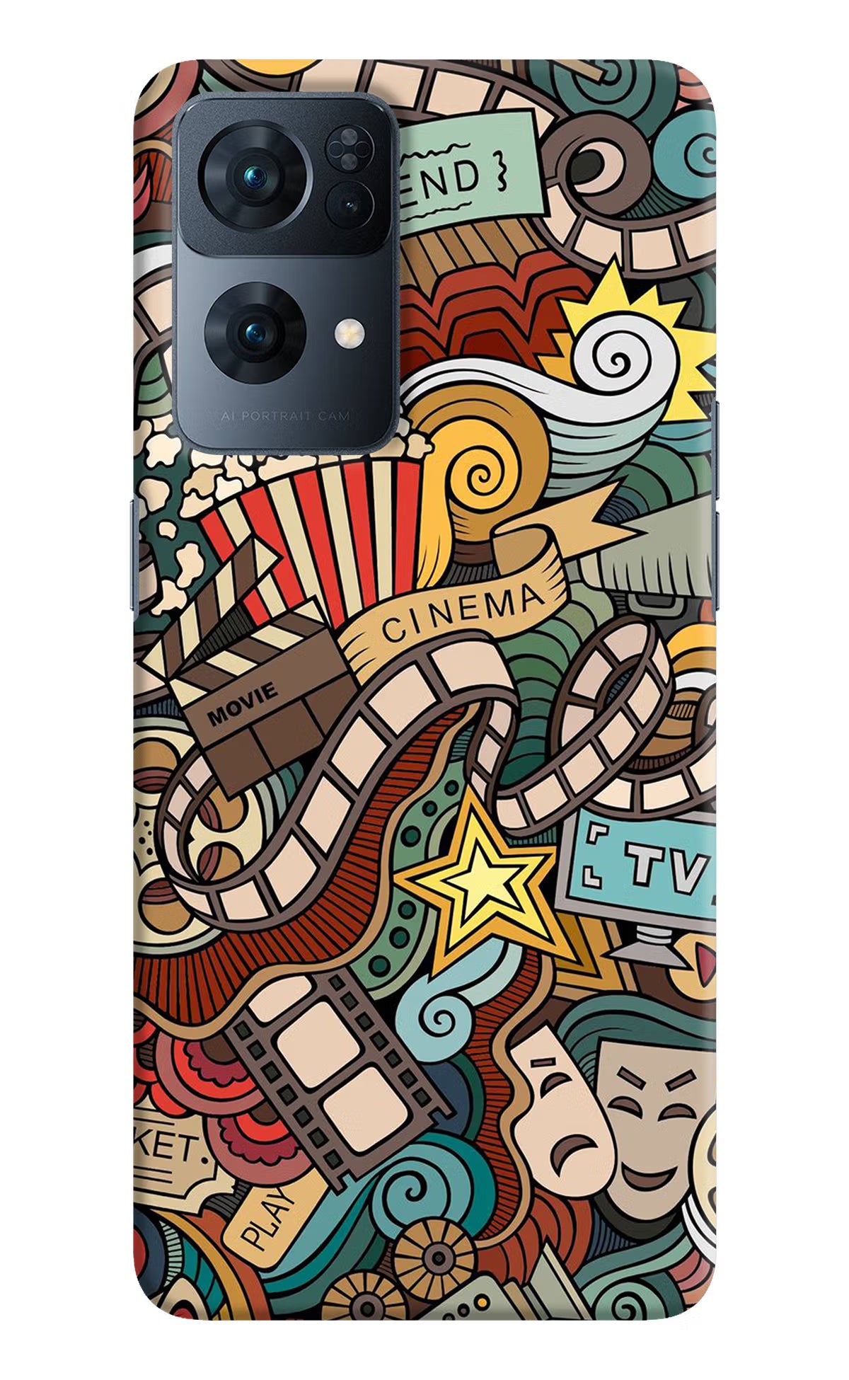 Cinema Abstract Oppo Reno7 Pro 5G Hard Case Back Cover by Casekaro