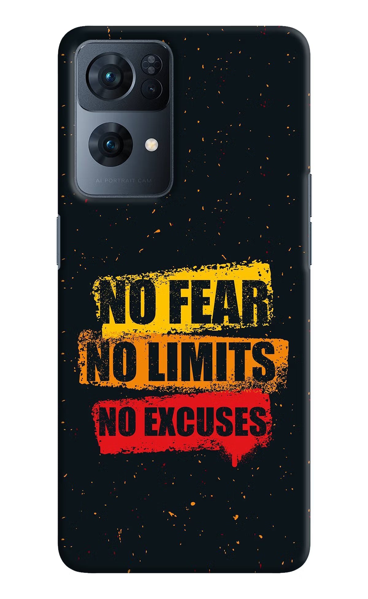 No Fear No Limits No Excuse Oppo Reno7 Pro 5G Hard Case Back Cover by Casekaro