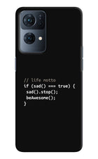 Life Motto Code Oppo Reno7 Pro 5G Hard Case Back Cover by Casekaro