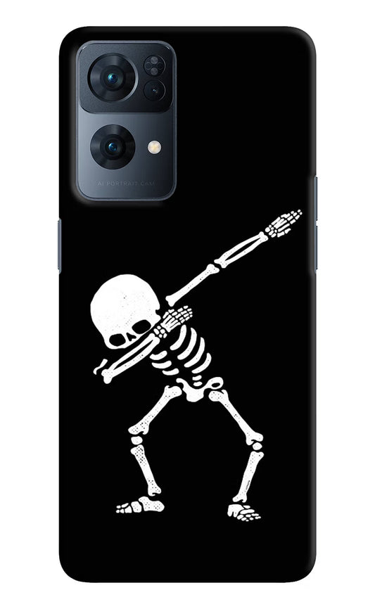 Dabbing Skeleton Art Oppo Reno7 Pro 5G Hard Case Back Cover by Casekaro