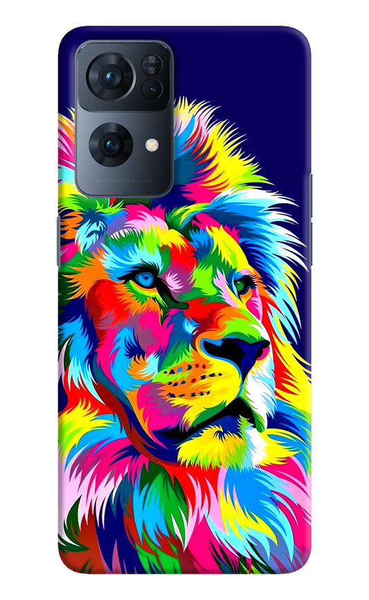 Vector Art Lion Oppo Reno7 Pro 5G Hard Case Back Cover by Casekaro