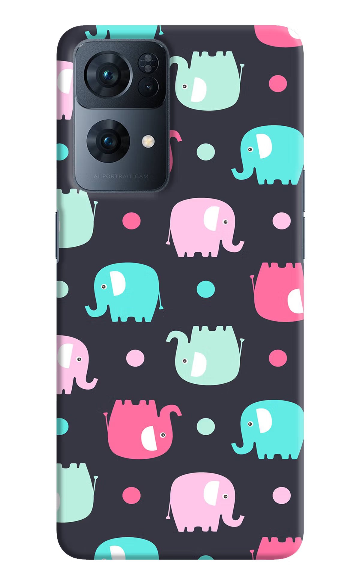 Elephants Oppo Reno7 Pro 5G Hard Case Back Cover by Casekaro