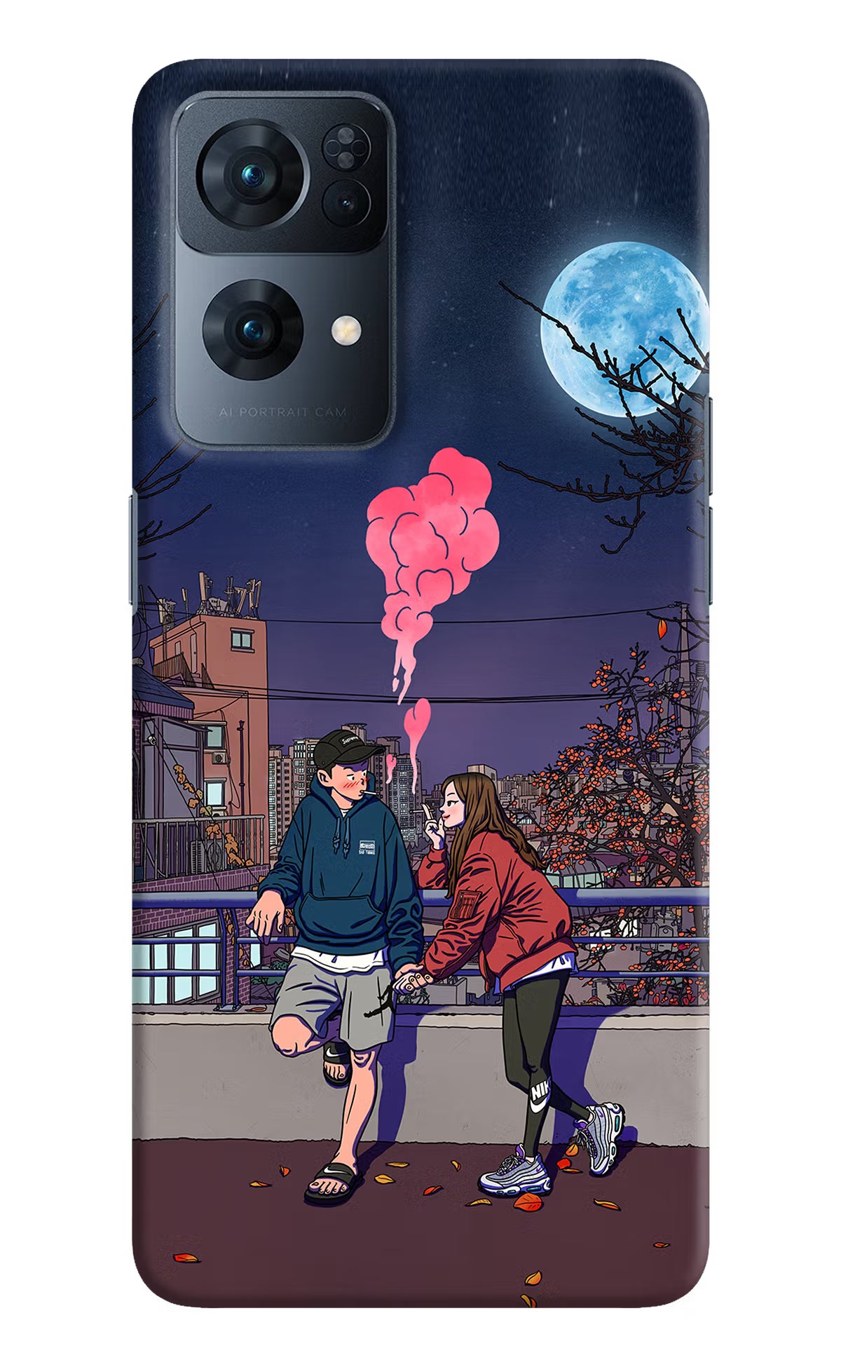 Chilling Couple Oppo Reno7 Pro 5G Hard Case Back Cover by Casekaro