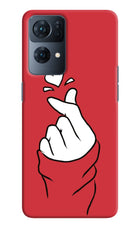 Korean Love Sign Oppo Reno7 Pro 5G Hard Case Back Cover by Casekaro