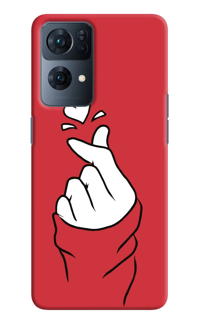 Korean Love Sign Oppo Reno7 Pro 5G Hard Case Back Cover by Casekaro