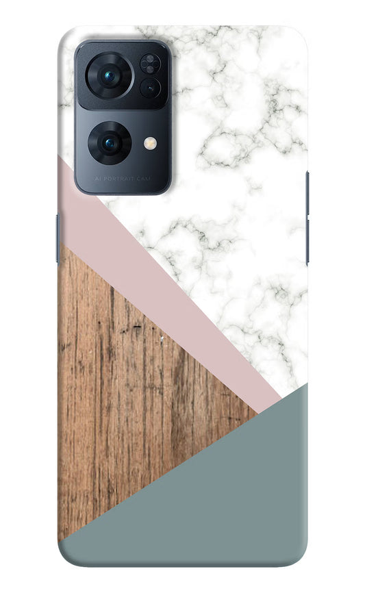 Marble wood Abstract Oppo Reno7 Pro 5G Hard Case Back Cover by Casekaro