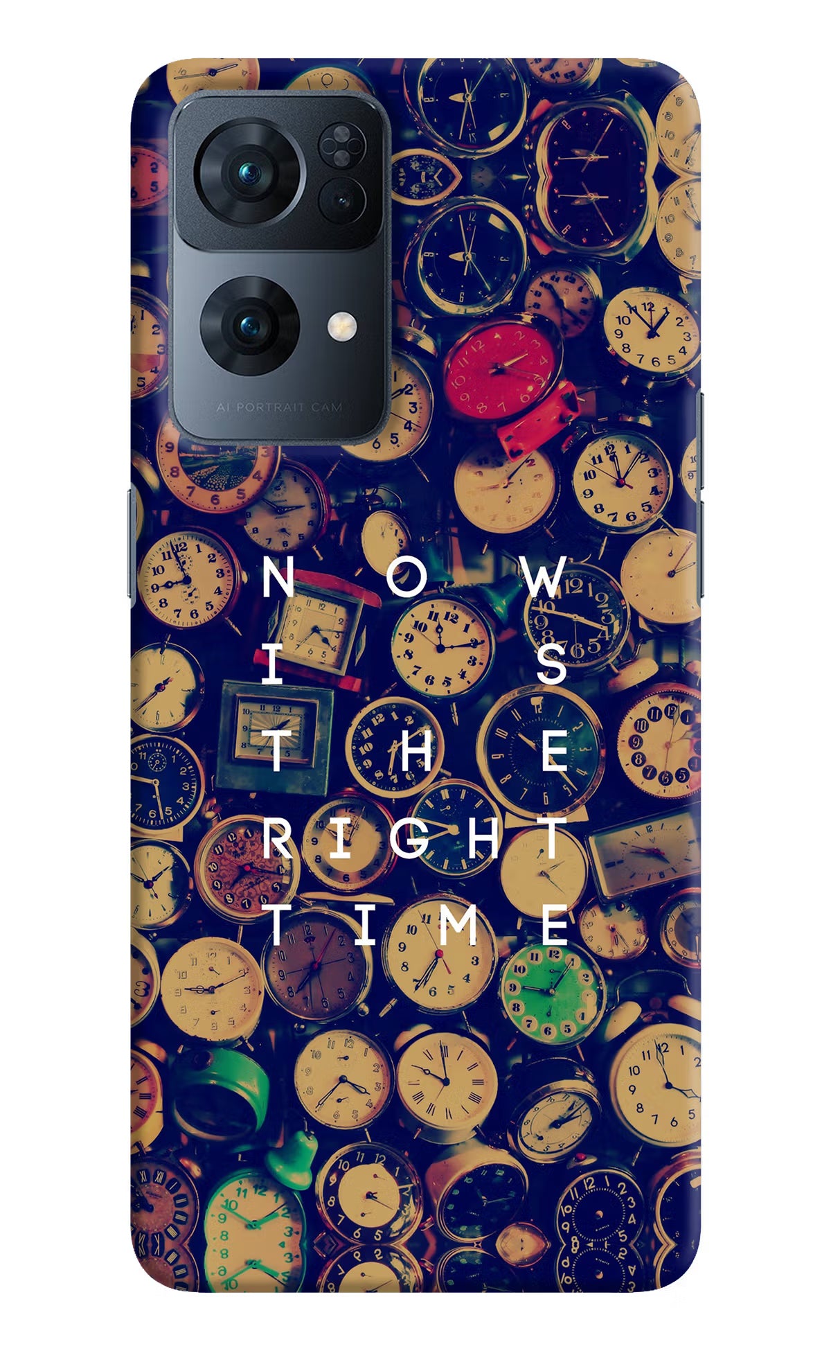 Now is the Right Time Quote Oppo Reno7 Pro 5G Hard Case Back Cover by Casekaro