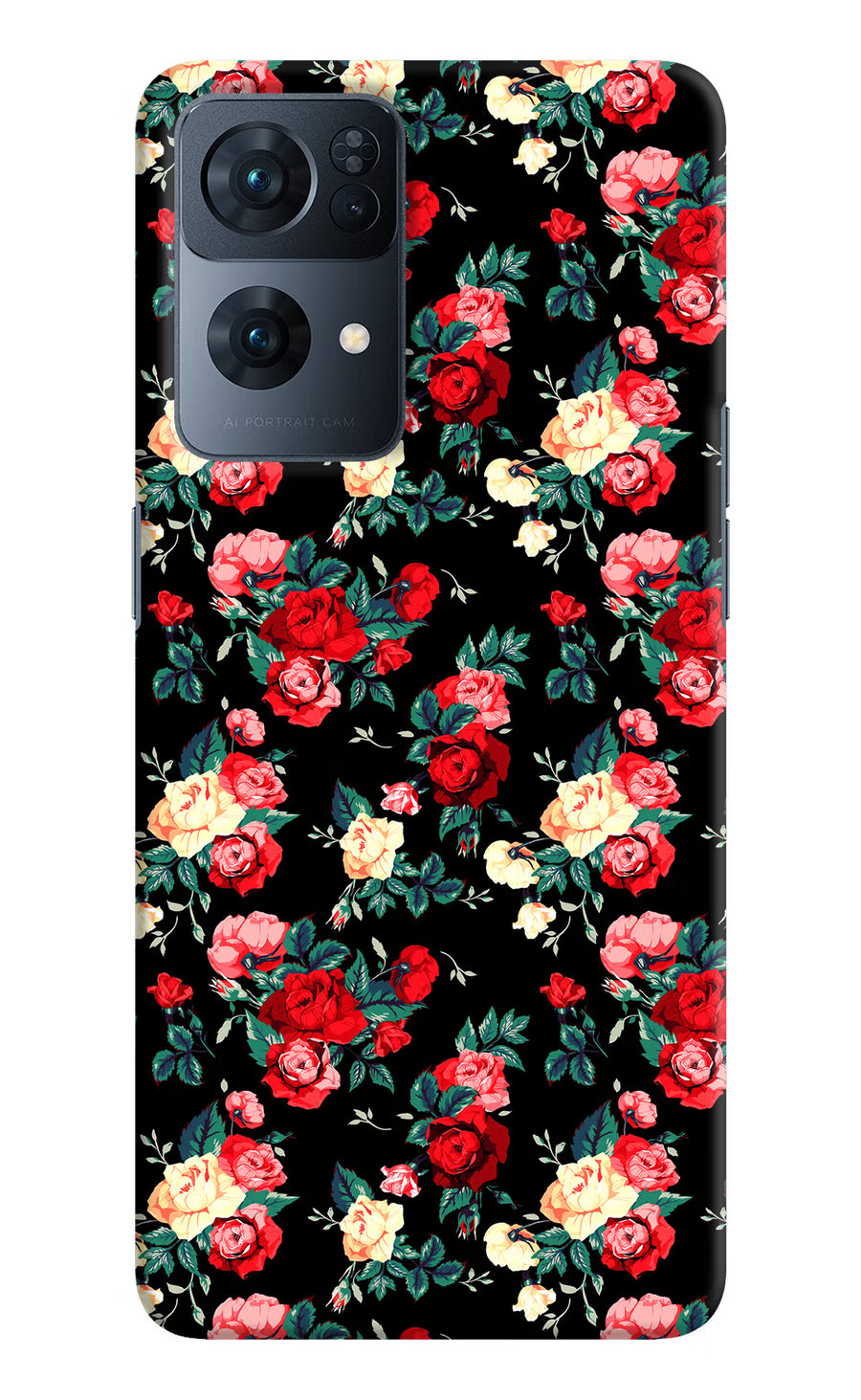 Rose Pattern Oppo Reno7 Pro 5G Back Cover, Hard case