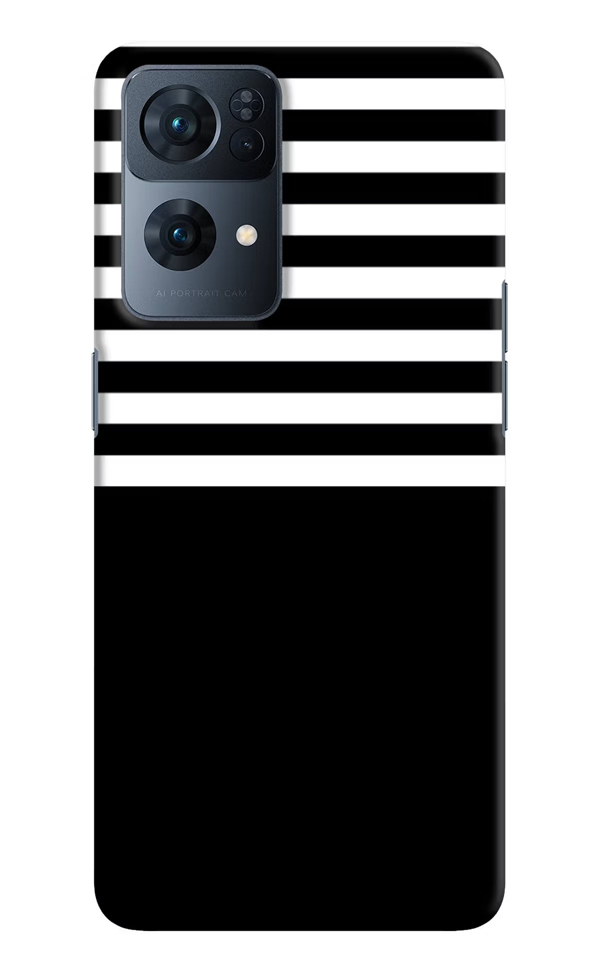 Black and White Print Oppo Reno7 Pro 5G Hard Case Back Cover by Casekaro