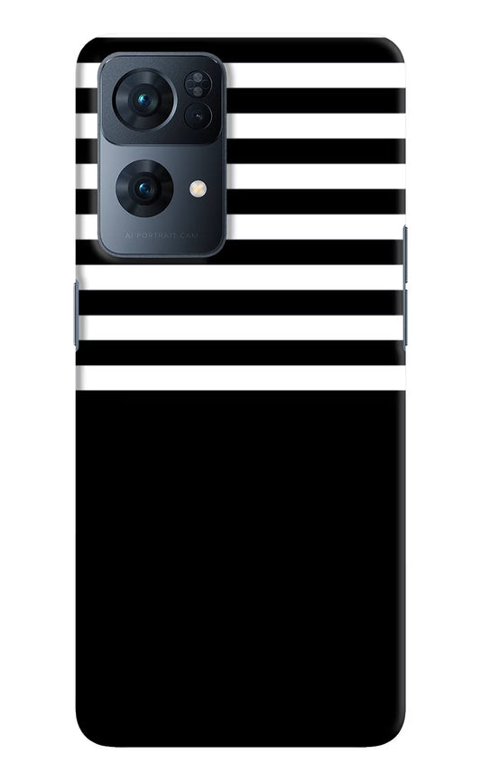 Black and White Print Oppo Reno7 Pro 5G Hard Case Back Cover by Casekaro