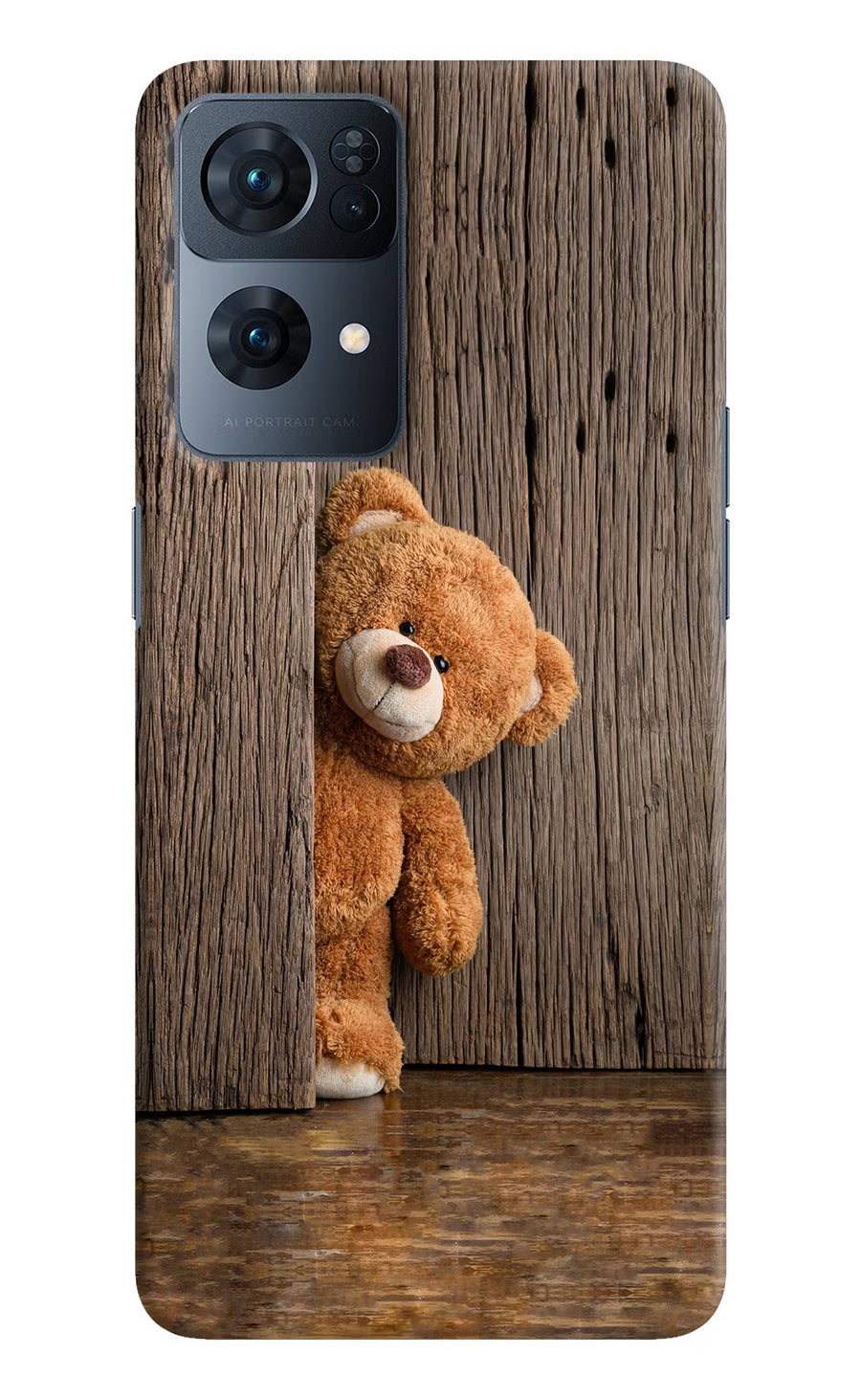 Teddy Wooden Oppo Reno7 Pro 5G Back Cover, Hard case