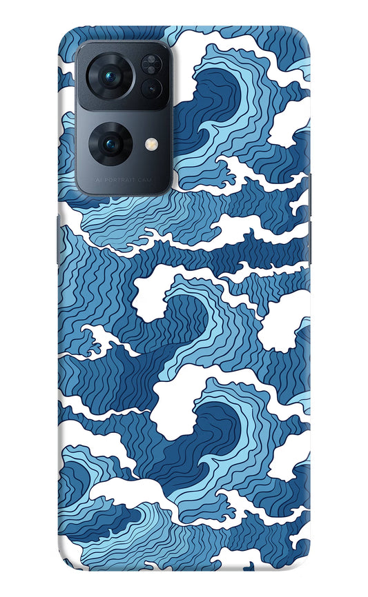 Blue Waves Oppo Reno7 Pro 5G Hard Case Back Cover by Casekaro
