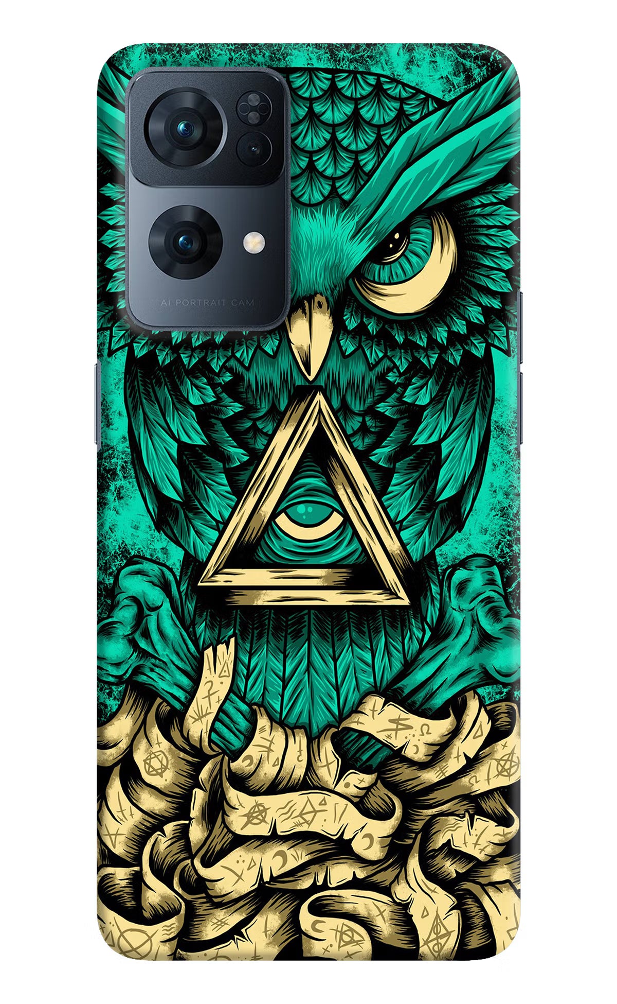 Green Owl Oppo Reno7 Pro 5G Hard Case Back Cover by Casekaro