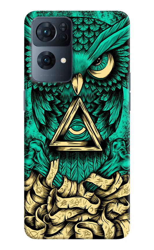 Green Owl Oppo Reno7 Pro 5G Hard Case Back Cover by Casekaro